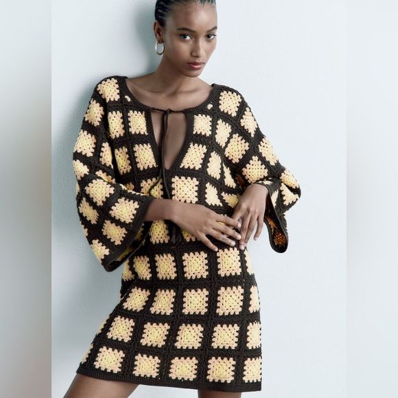 Zara Limited Edition Crochet Dress New - Picture 9 of 13